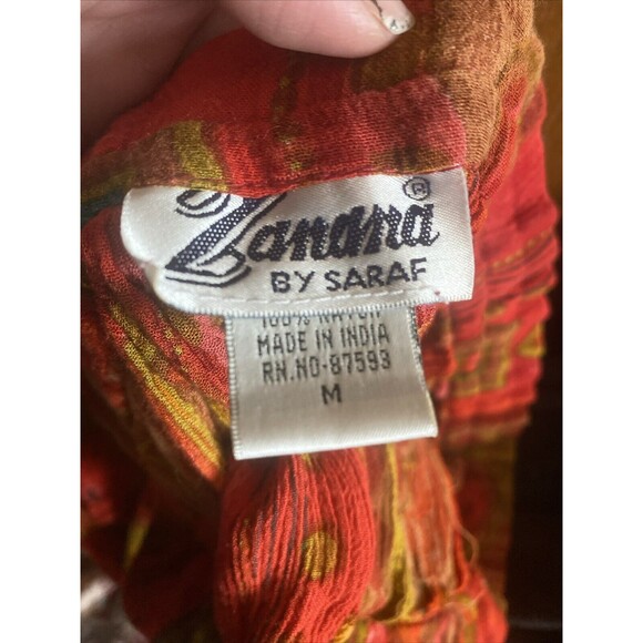 Vintage Zanana by Saraf Floral Maxi Rayon Skirt. OSFM. Tie Waist. India. - Picture 13 of 13